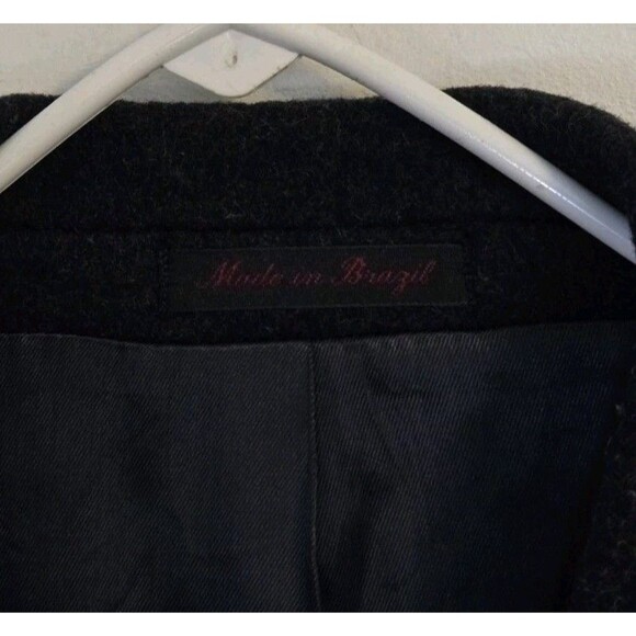 Adolfo Trench Coat Mens 46L Cashmere Wool Blend Charcoal Old Money Quiet Luxury - Picture 4 of 10